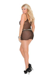 Slip style fishnet mini dress.