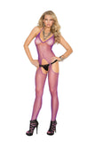 Fishnet suspender bodystocking.