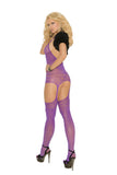 Halter neck suspender bodystocking with cut out design.