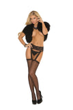 Fishnet thigh hi with lace garter belt.