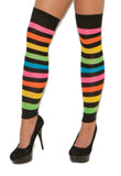 Striped neon leg warmers.
