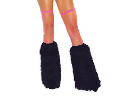 Furry boot covers.