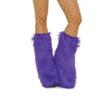 Furry boot covers.