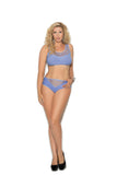 Opaque bralette and matching panty with cut out detailing.