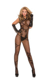 Fishnet Bodystocking W/ Scroll