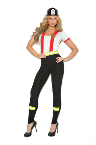 Light My Fire Hero - 2 pc. costume includes pants with attached suspenders and a short sleeve top.