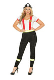 Light My Fire Hero - 2 pc. costume includes pants with attached suspenders and a short sleeve top.