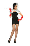 Sexy Dog Napper - 6 pc. costume includes bandeau mini dress, shrug, neck piece, gloves, wrist band and cigarette holder.