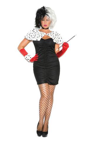 Sexy Dog Napper - 6 pc. costume includes bandeau mini dress, shrug, neck piece, gloves, wrist band and cigarette holder.