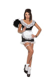 French Maid - 4 pc. costume includes mini dress, head piece, apron and leg garter.