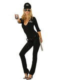 Sexy FBI Agent - 7 pc. costume includes zip front jumpsuit, vinyl belt, handcuffs, hat, sunglasses, badge and baton.