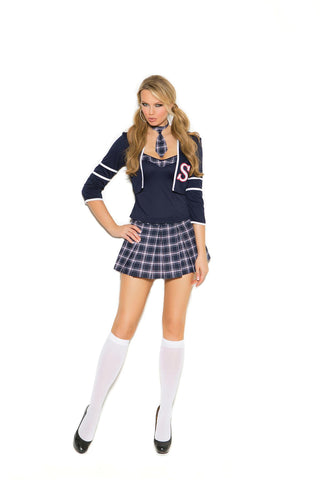 Class Distraction - 4 pc. costume includes cami top, jacket, pleated mini skirt and tie.