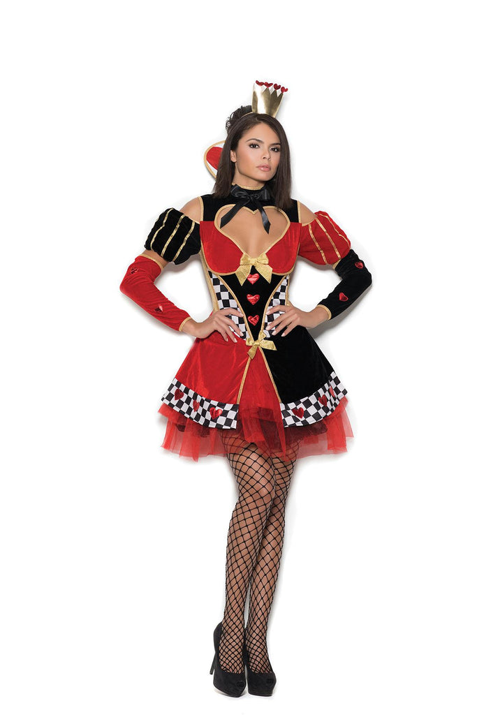 Queen of Hearts - 4 pc. costume includes dress, head piece, neck piece and arm guards.
