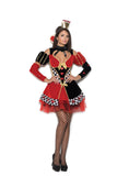 Queen of Hearts - 4 pc. costume includes dress, head piece, neck piece and arm guards.