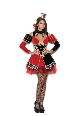 Queen of Hearts - 4 pc. costume includes dress, head piece, neck piece and arm guards.