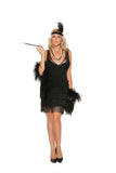 Flapper - 2 pc. costume includes dress with fringe and sequin head piece with feather.