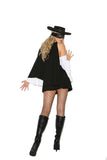 Daring Bandit - 5 pc. costume includes mini dress, cape, arm bands, hat and mask.