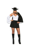 Daring Bandit - 5 pc. costume includes mini dress, cape, arm bands, hat and mask.
