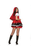 Storybook Red - 2 pc. costume includes mini dress and velvet cape.