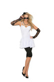 Rock Star - 6 pc. costume includes dress, leggings, lace gloves, pearl necklace, hair piece and sunglasses.