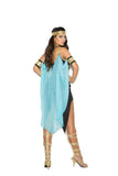 Queen Of The Nile - 3 pc. costume includes dress with attached belt and cape, headband and neck piece.