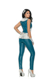Galaxy Girl - 3 pc. Costume includes zip front jumpsuit, hair pins and gloves.
