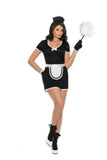 Flirty Maid - 4 pc. costume includes mini dress, apron, head piece and gloves.