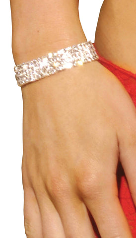 Rhinestone stretch bracelet with four rows.